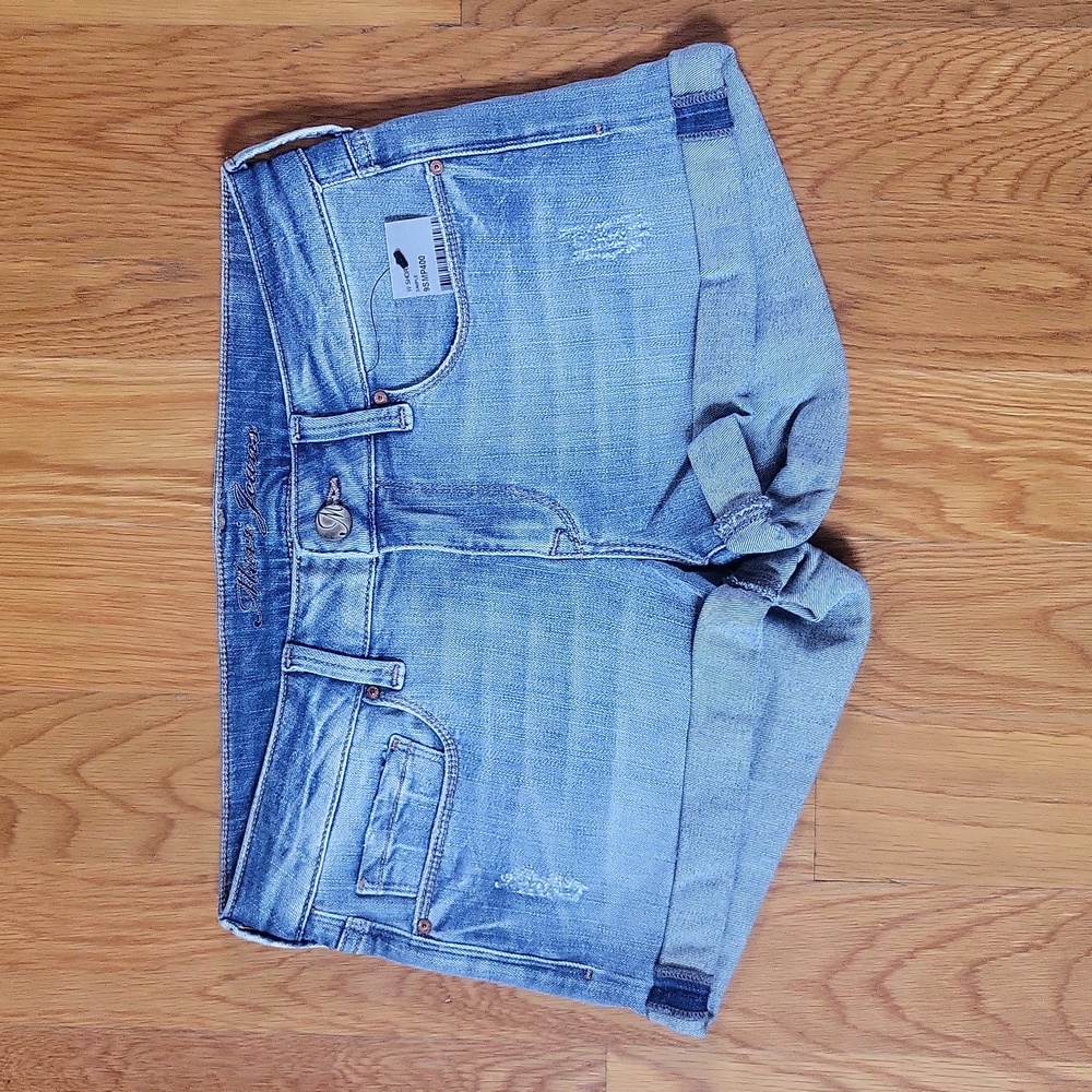 MAVI Tiara Low-Rise Distressed Blue Jean Shorts